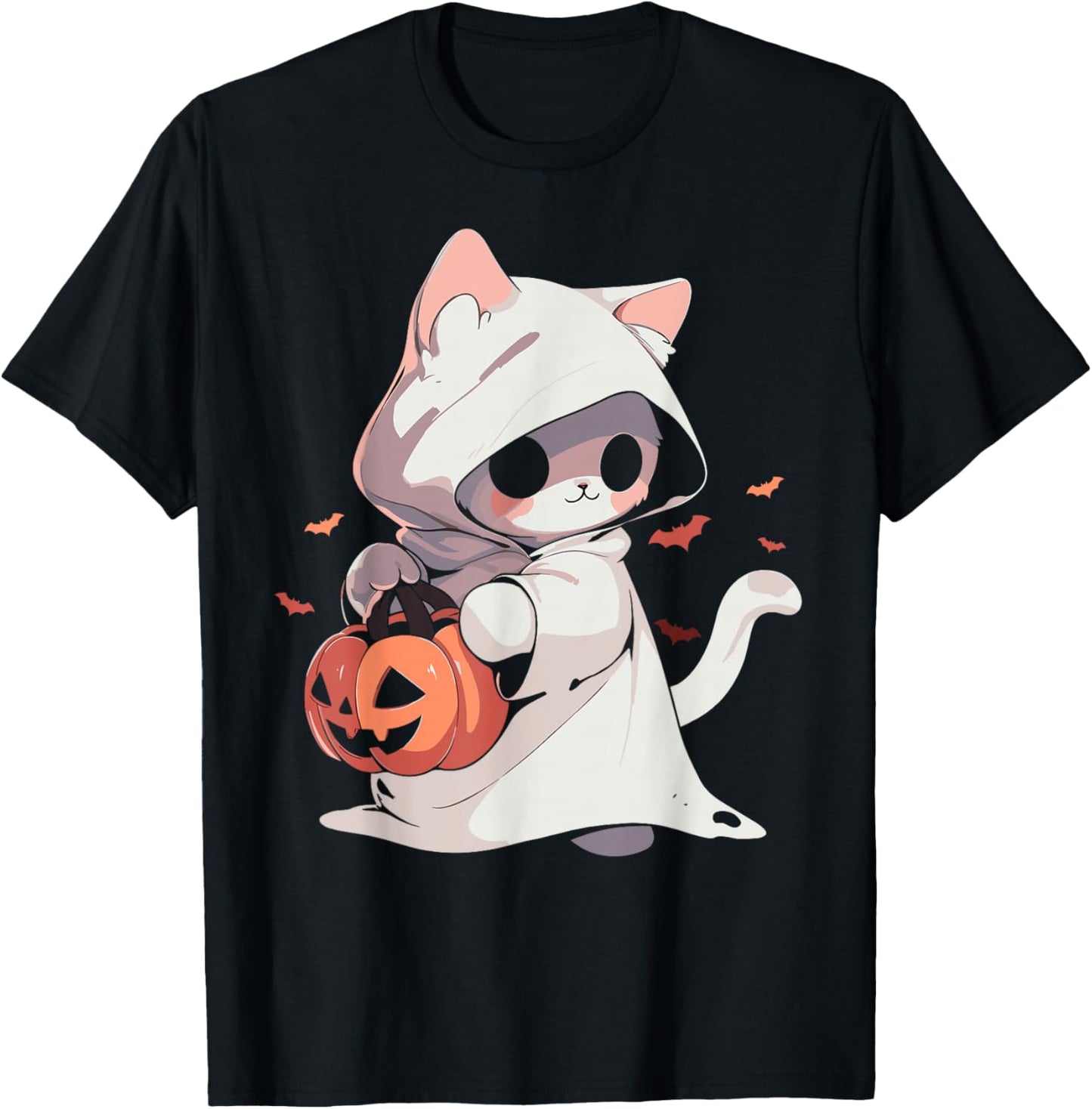 Cat Ghost Kawaii Neko Anime Halloween Costume Pumpkin Lover
