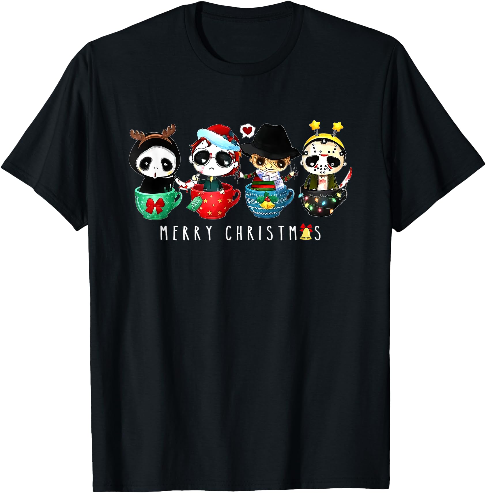 Horror Movie Merry Christmas Chibi Characters