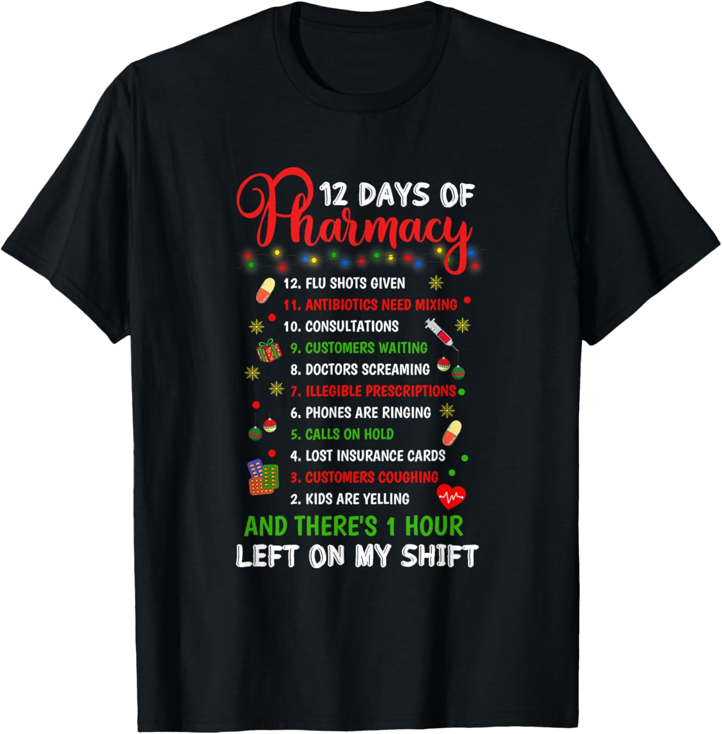 12 Days of Pharmacy Funny Christmas Pharmacist Tech Xmas
