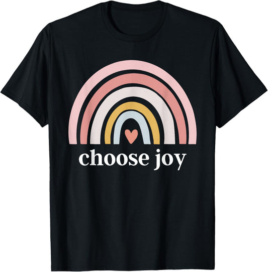 choose joy rainbow heart inspirational motivational T-Shirt