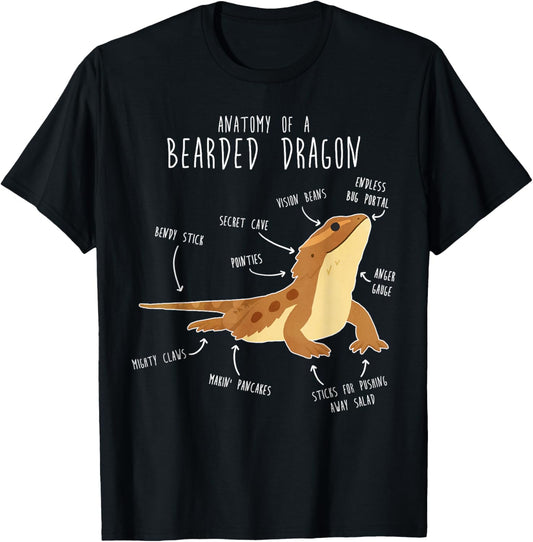 Anatomy of a Bearded Dragon Funny Pet Reptile Lizard Lover T-Shirt