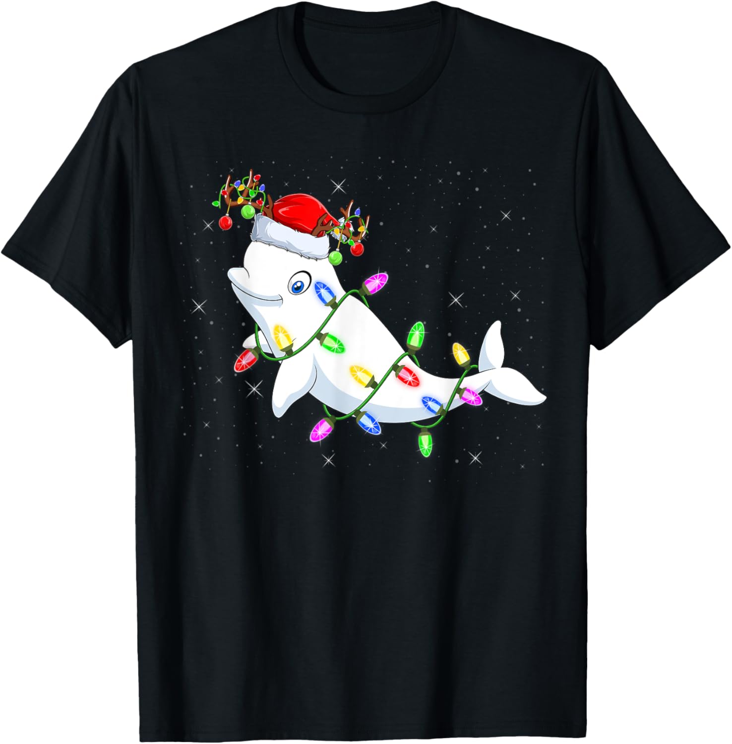 Beluga Whale Lover Xmas Lights Santa Beluga Whale Christmas