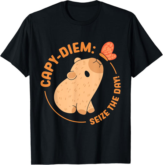 Capy-Diem: Seize The Day Animal Rodent Capybara Capybaras T-Shirt