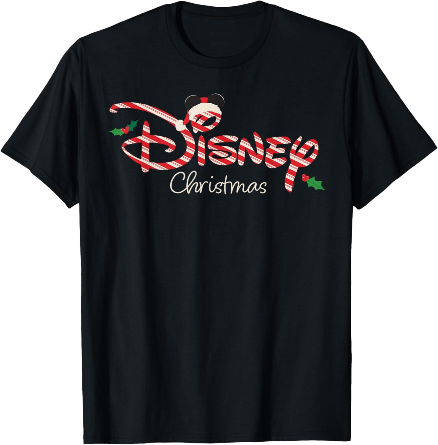 Disney Christmas Script Logo Candy Cane Holiday Trip
