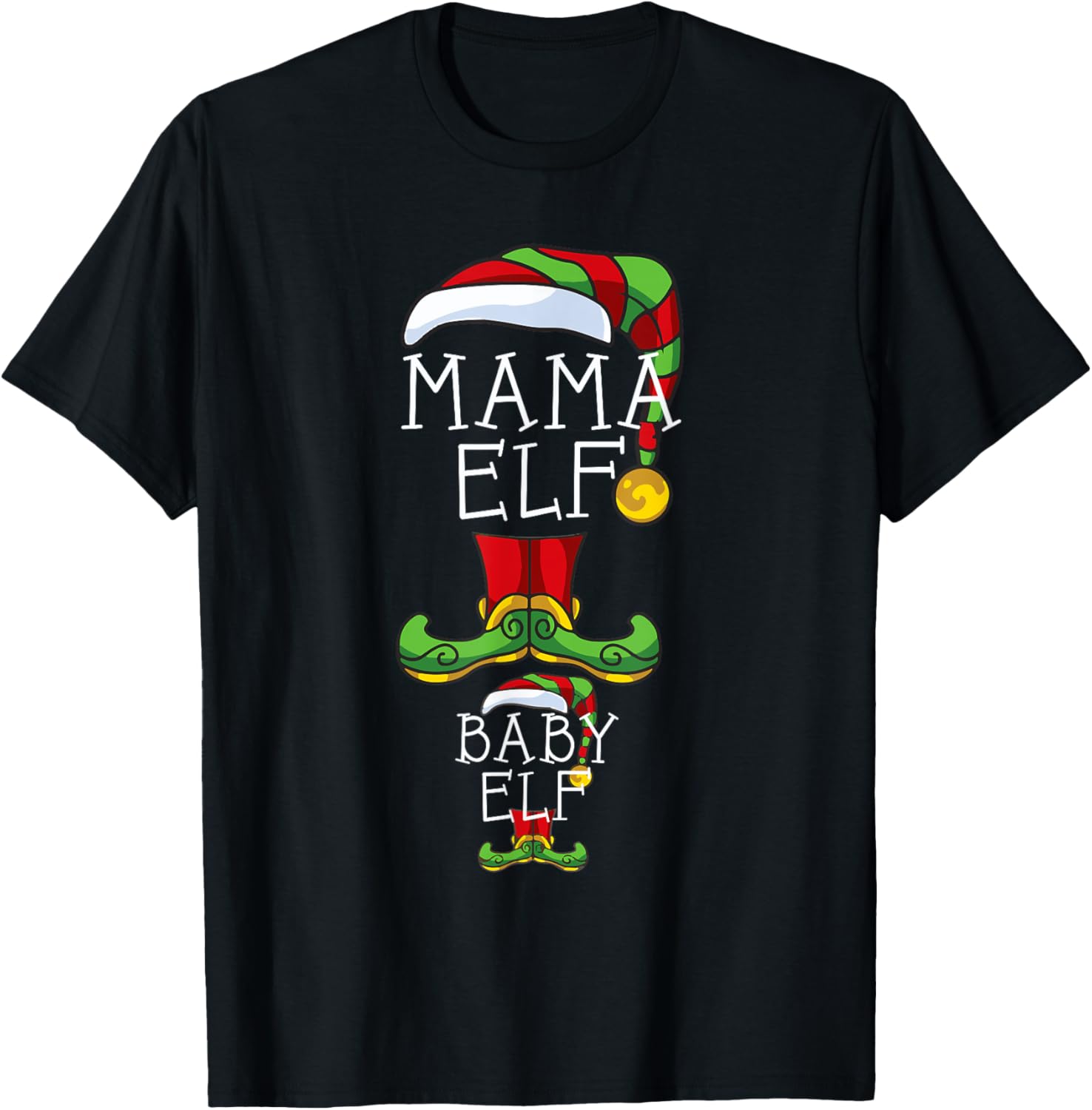 Mama Elf and Baby Elf Pregnancy Matching Family Pajamas Xmas