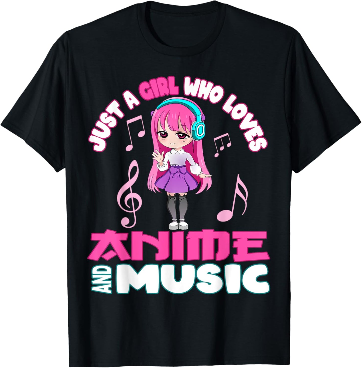 Funny Anime and Music Girl for Teen chibi graphic