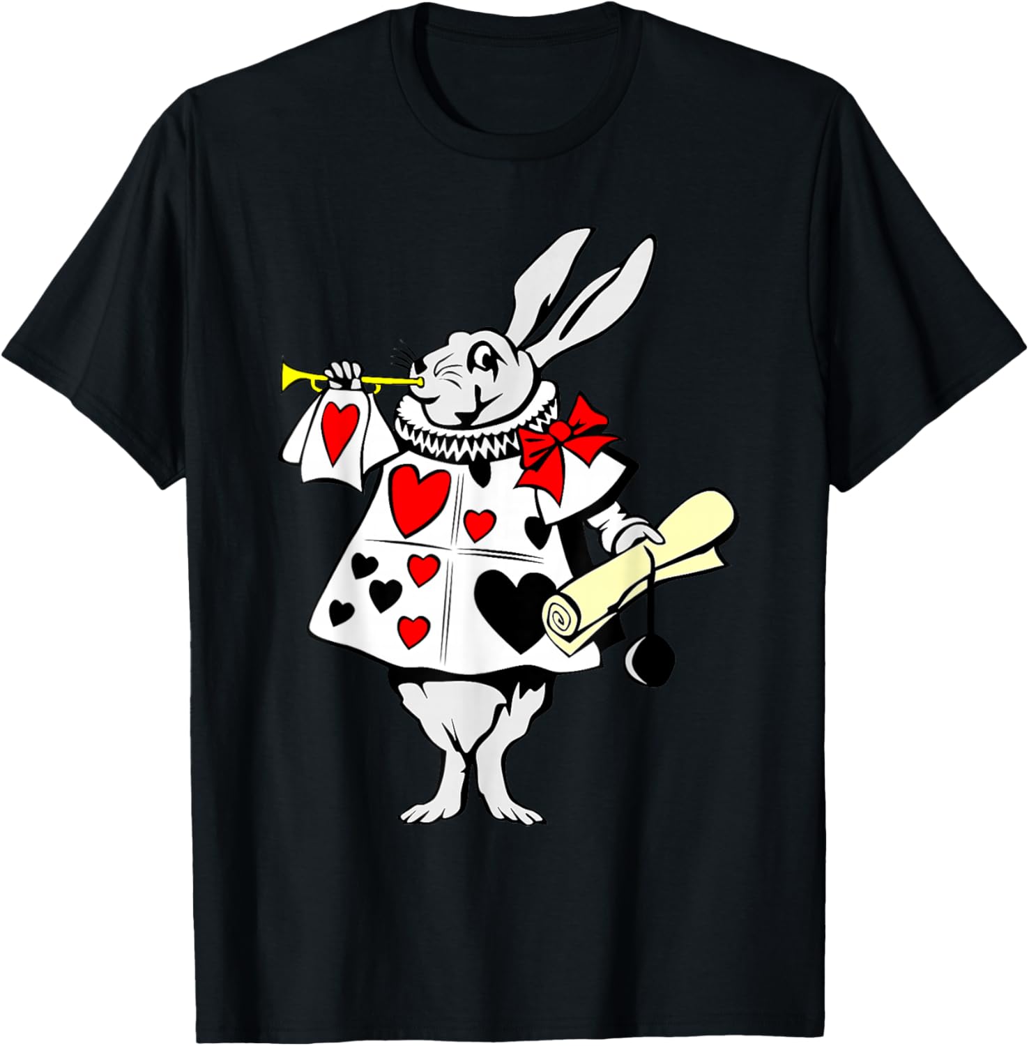 Alice in Wonderland Rabbit easter bunny playing music T-Shirt