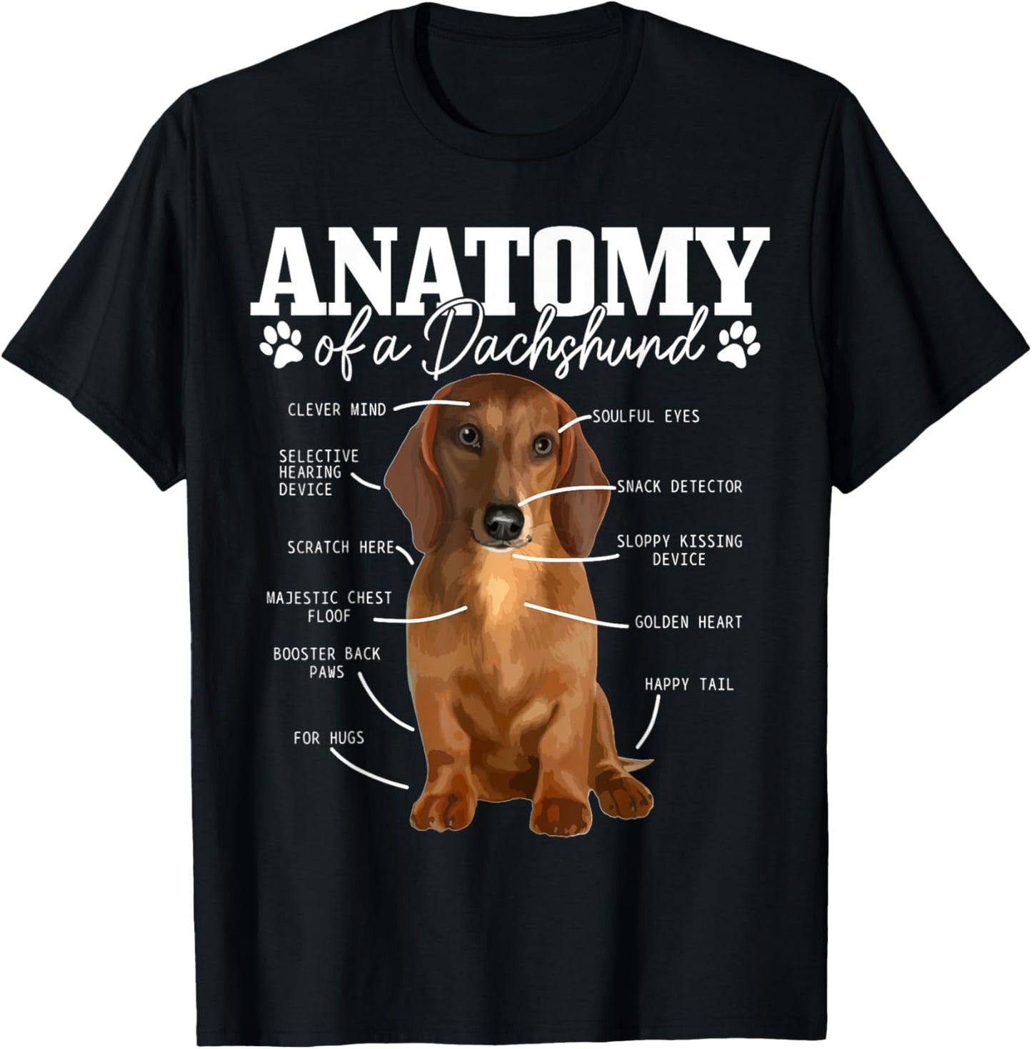Anatomy Of A Dachshund Funny Cute Wiener Dog Mom Dad T-Shirt