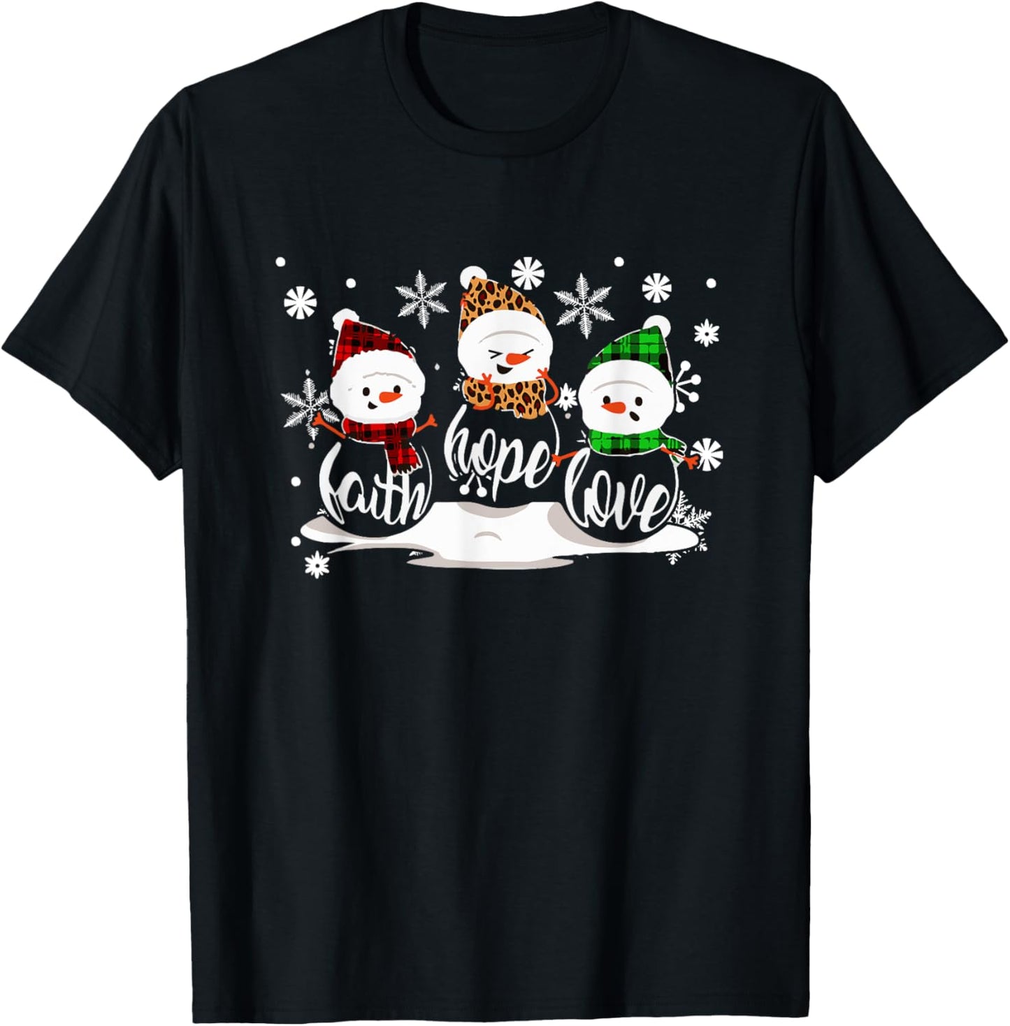 Faith Hope Love Snowman Christmas Pajama Cute Winter X-Mas