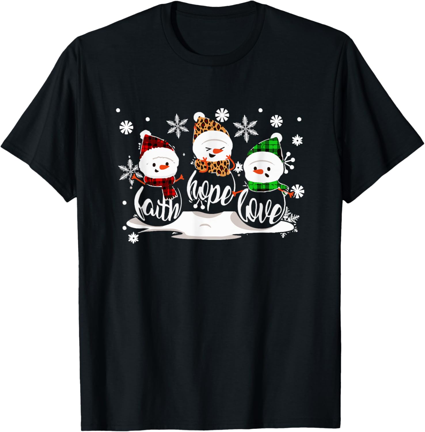 Faith Hope Love Snowman Christmas Pajama Cute Winter X-Mas