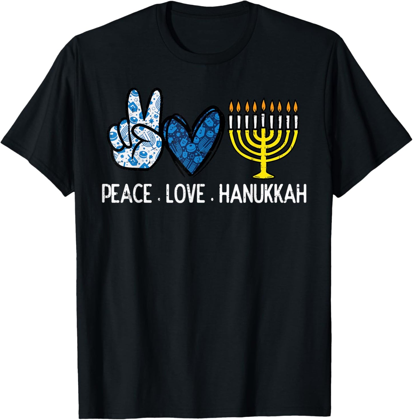 Peace Love Hanukkah Retro Chanukah Jewish Men Women Kids