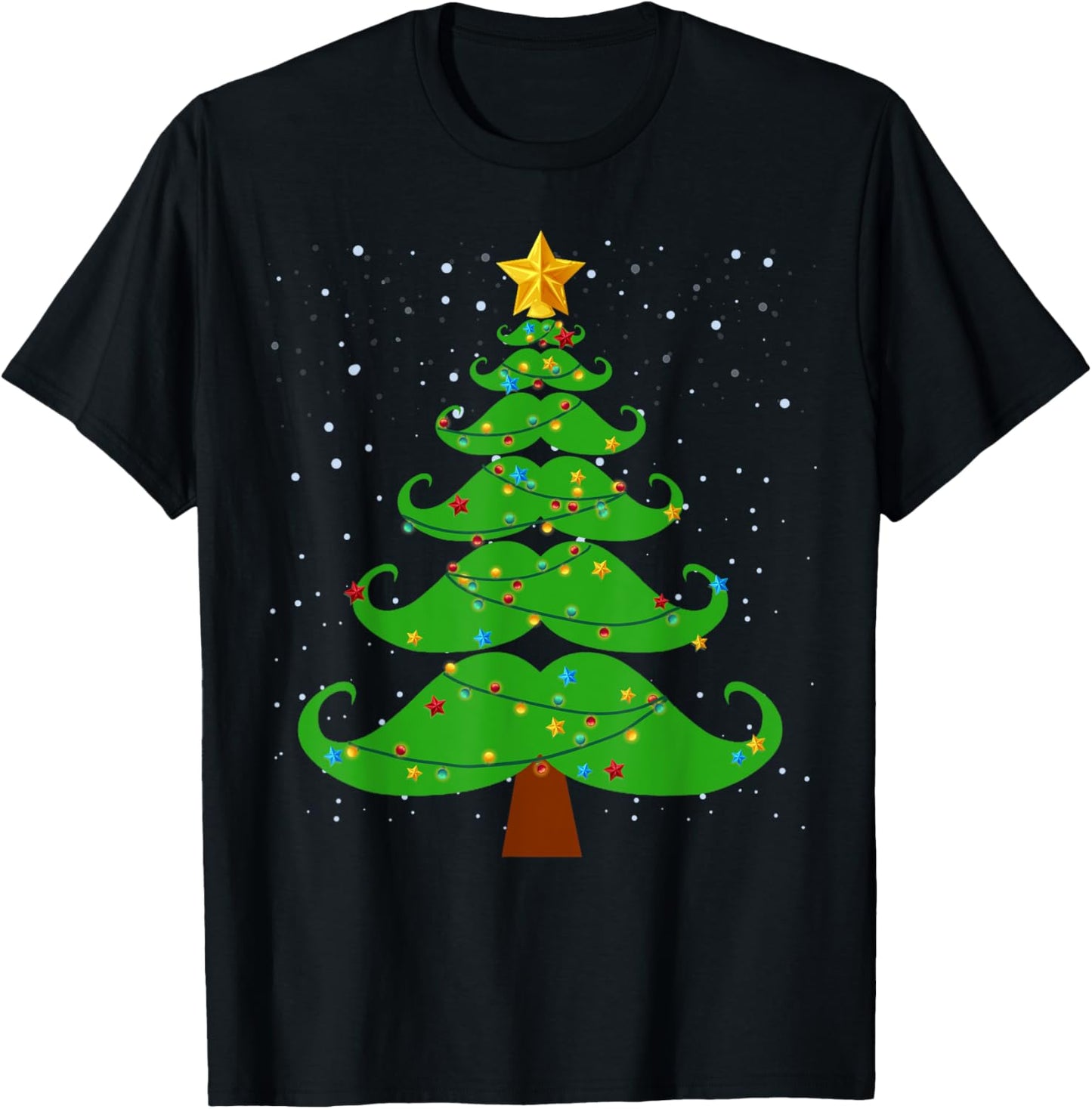 Christmas Mustache Tree Shirt Funny Mustache Xmas Tree