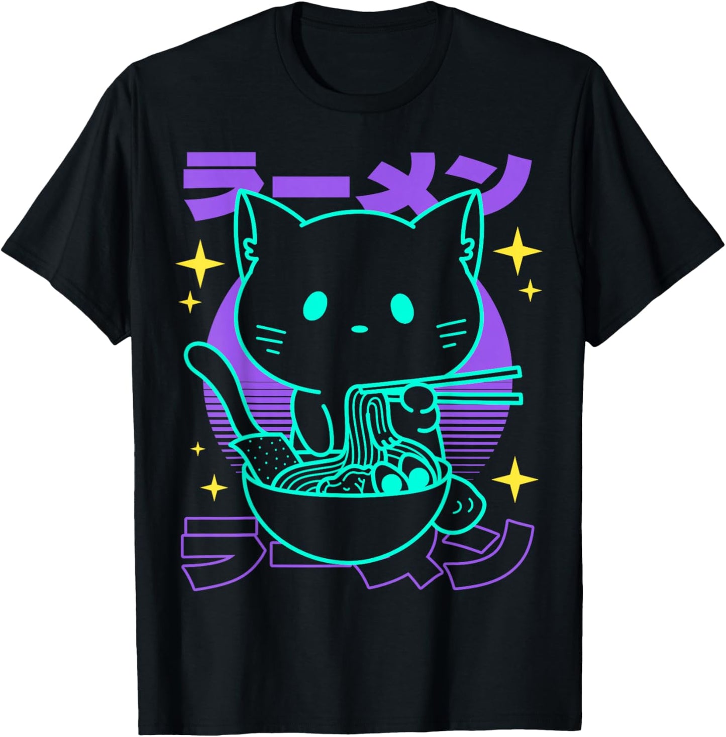 Anime Ramen Cat Japanese Retro Noodles Aesthetic Kawaii Cat