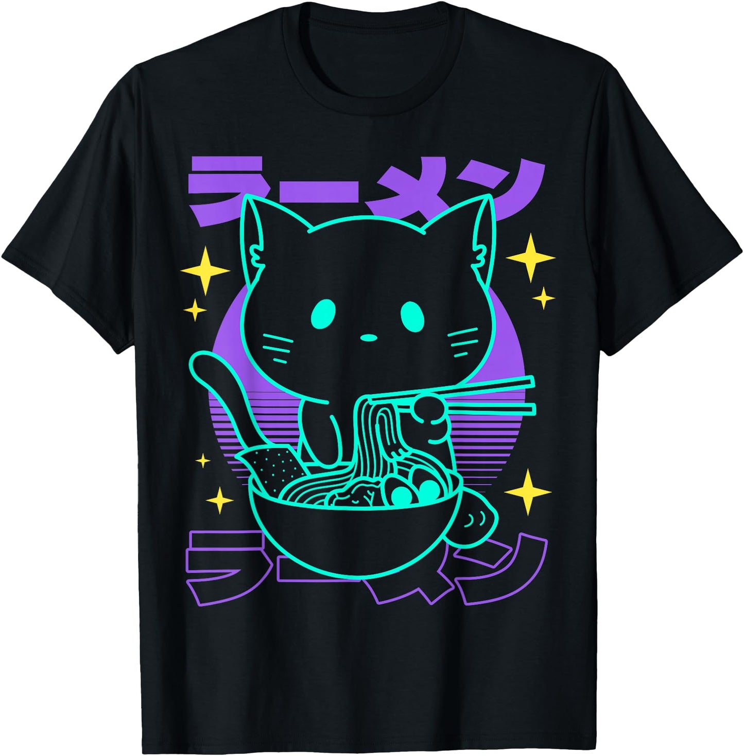 Anime Ramen Cat Japanese Retro Noodles Aesthetic Kawaii Cat