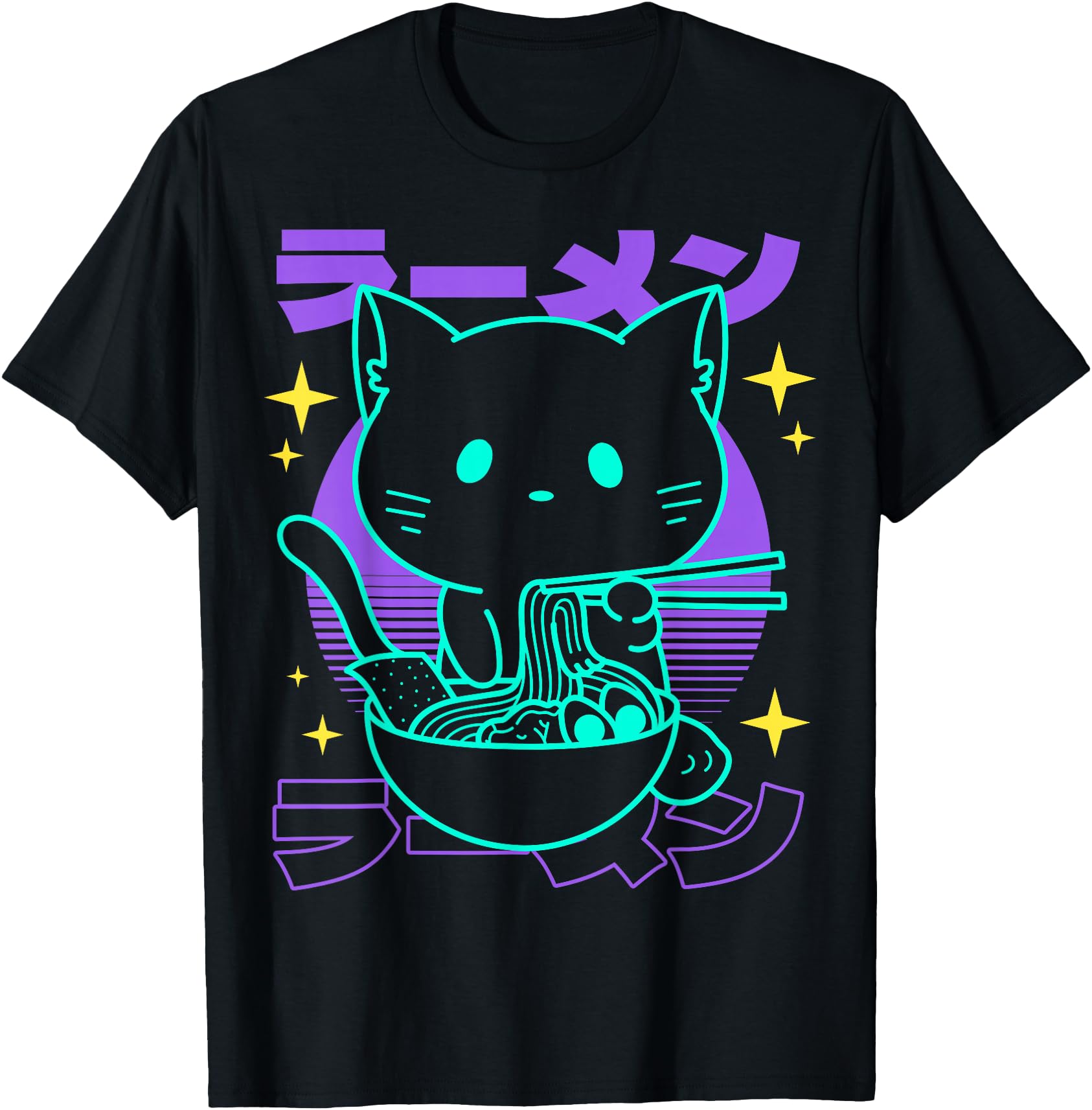 Anime Ramen Cat Japanese Retro Noodles Aesthetic Kawaii Cat