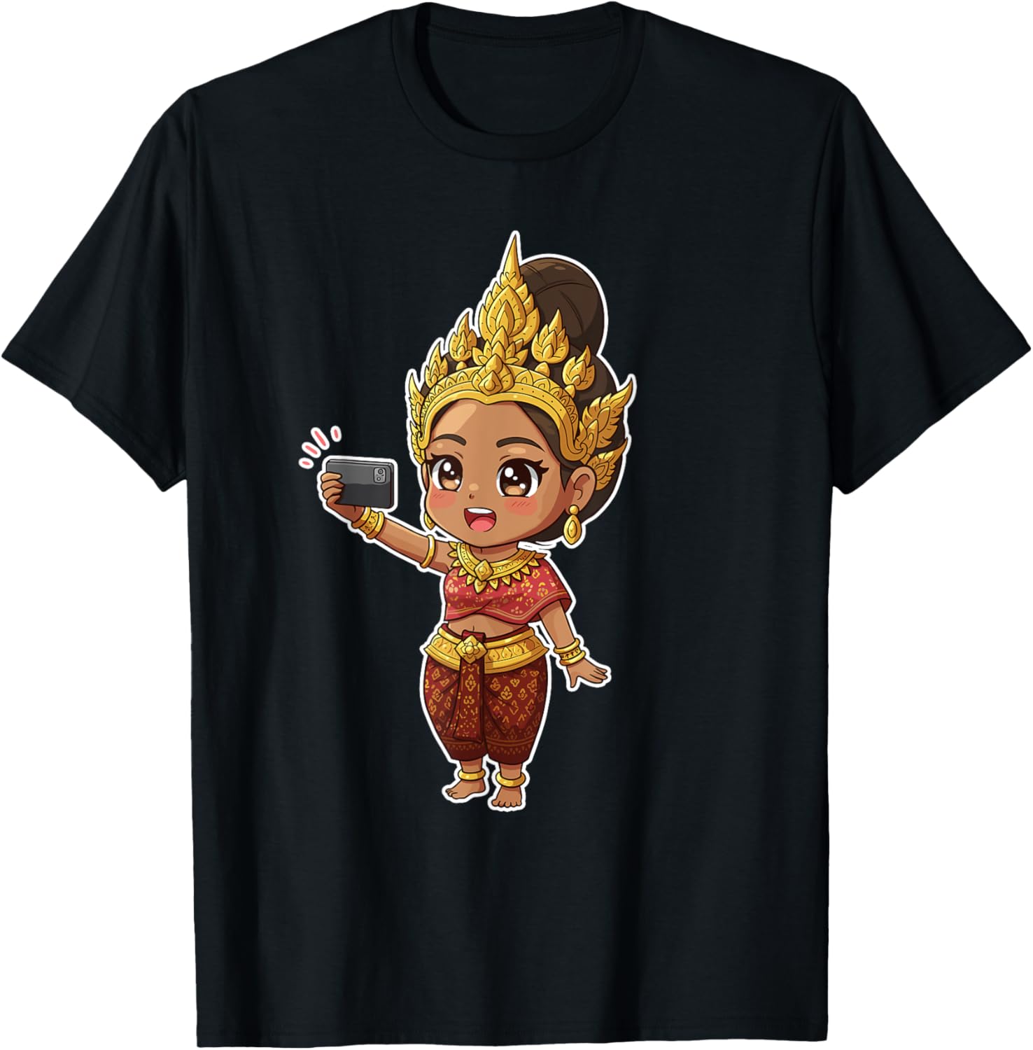 Cute Khmer Apsara Cambodian Chibi Cartoon Girl