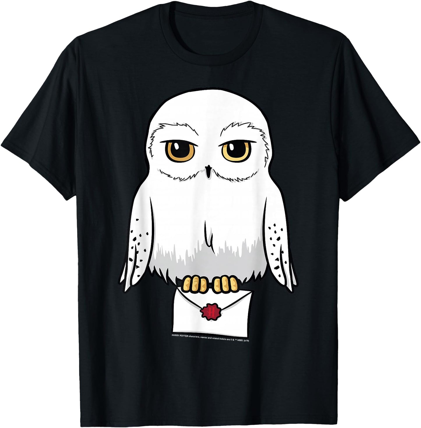 Harry Potter Unisex-Adults Black Hedwig Cartoon Portrait