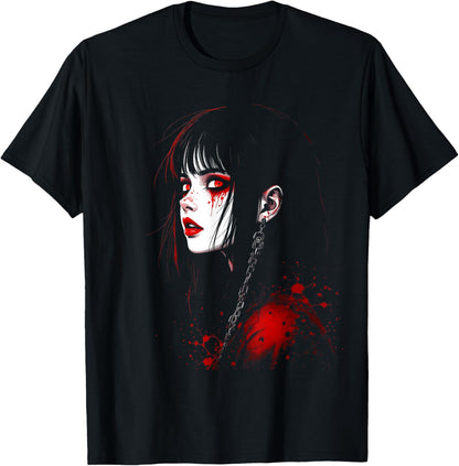 Horror Anime Manga Tee Gothic Outfit Japanese Chibi Girl