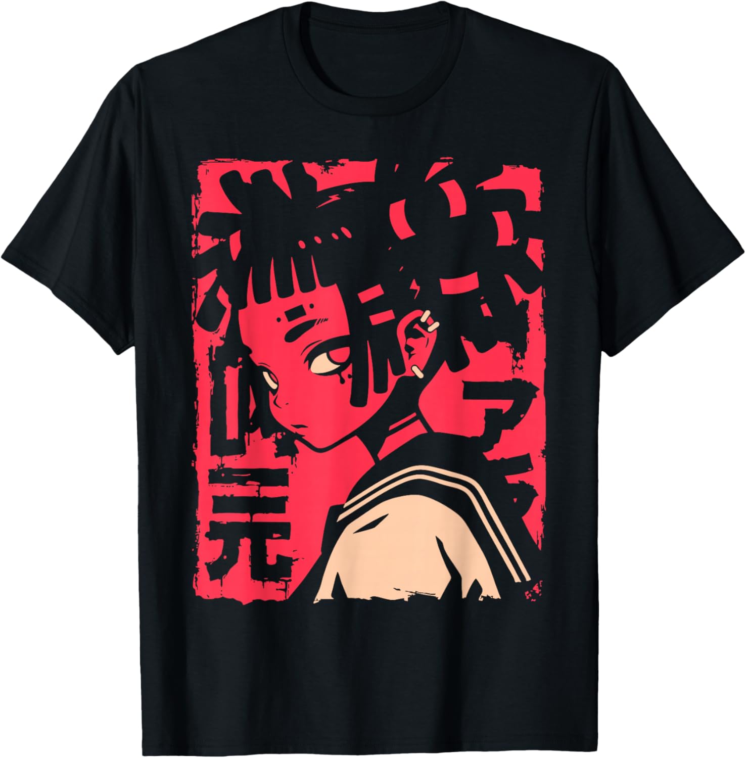 Harajuku Cyberpunk Black Girl Anime Manga Waifu Japanese