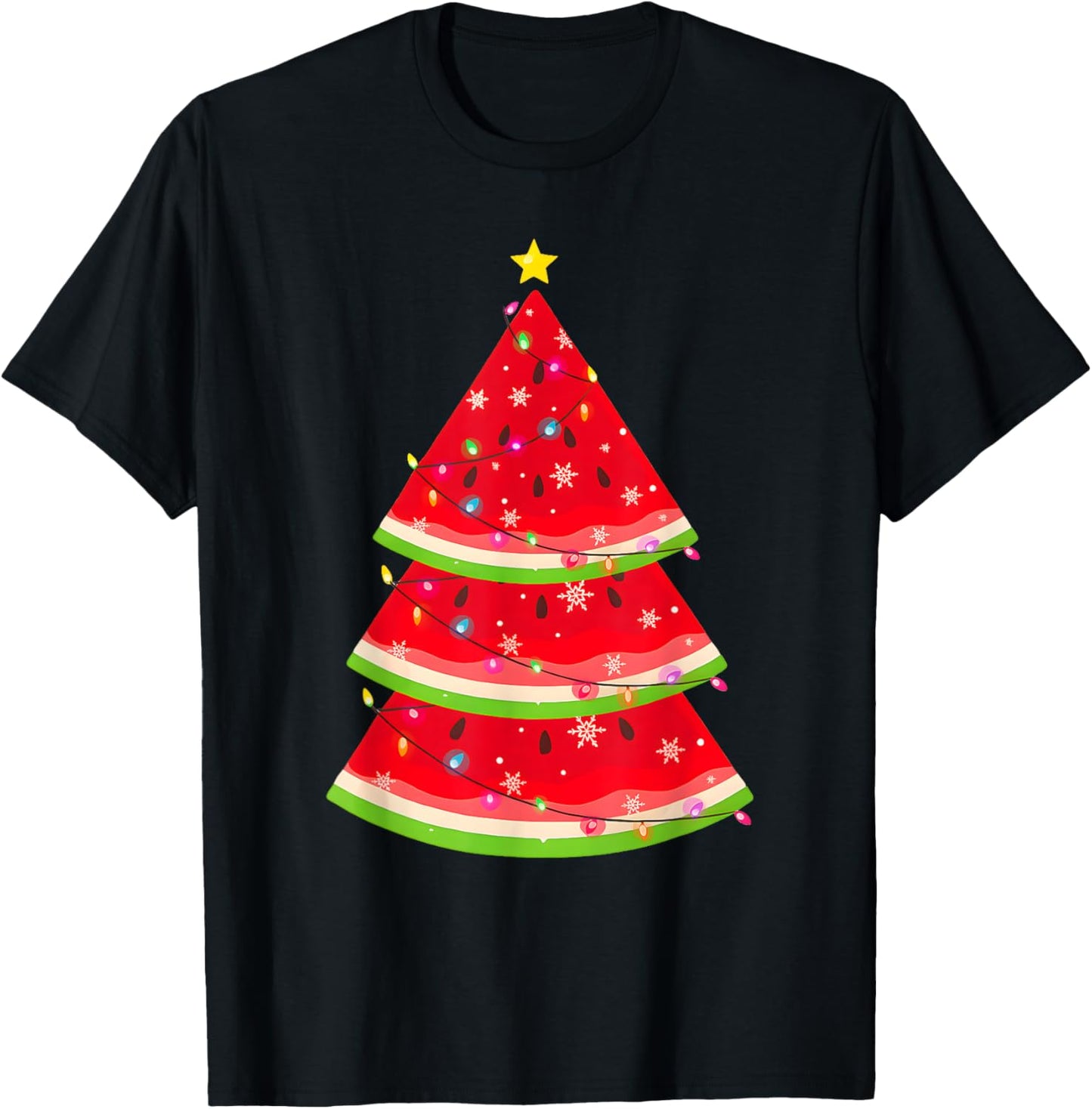 Christmas in July Tropical Holiday watermelon Christmas tree T-Shirt