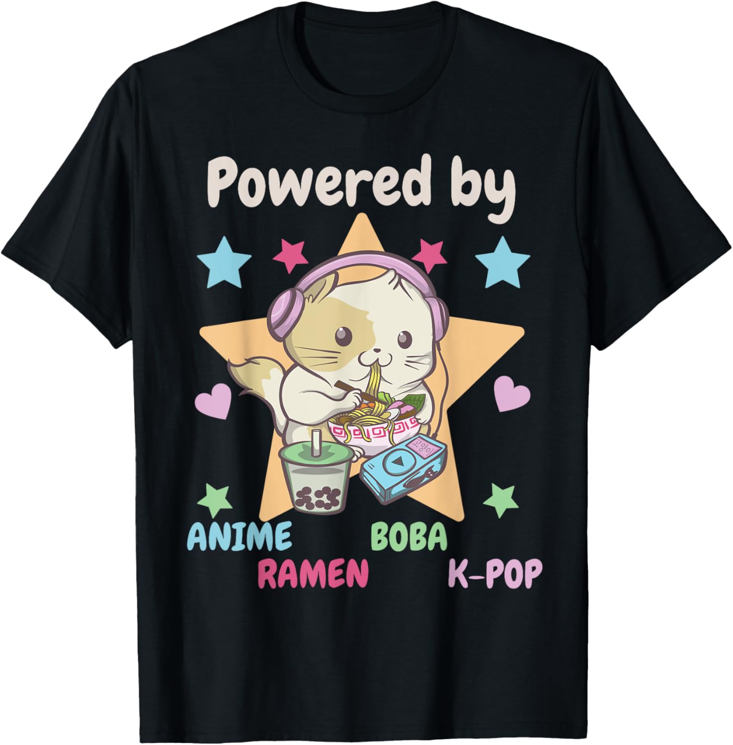 Powered by Anime, Ramen, Boba, K-Pop - Cute Cat Girls Anime