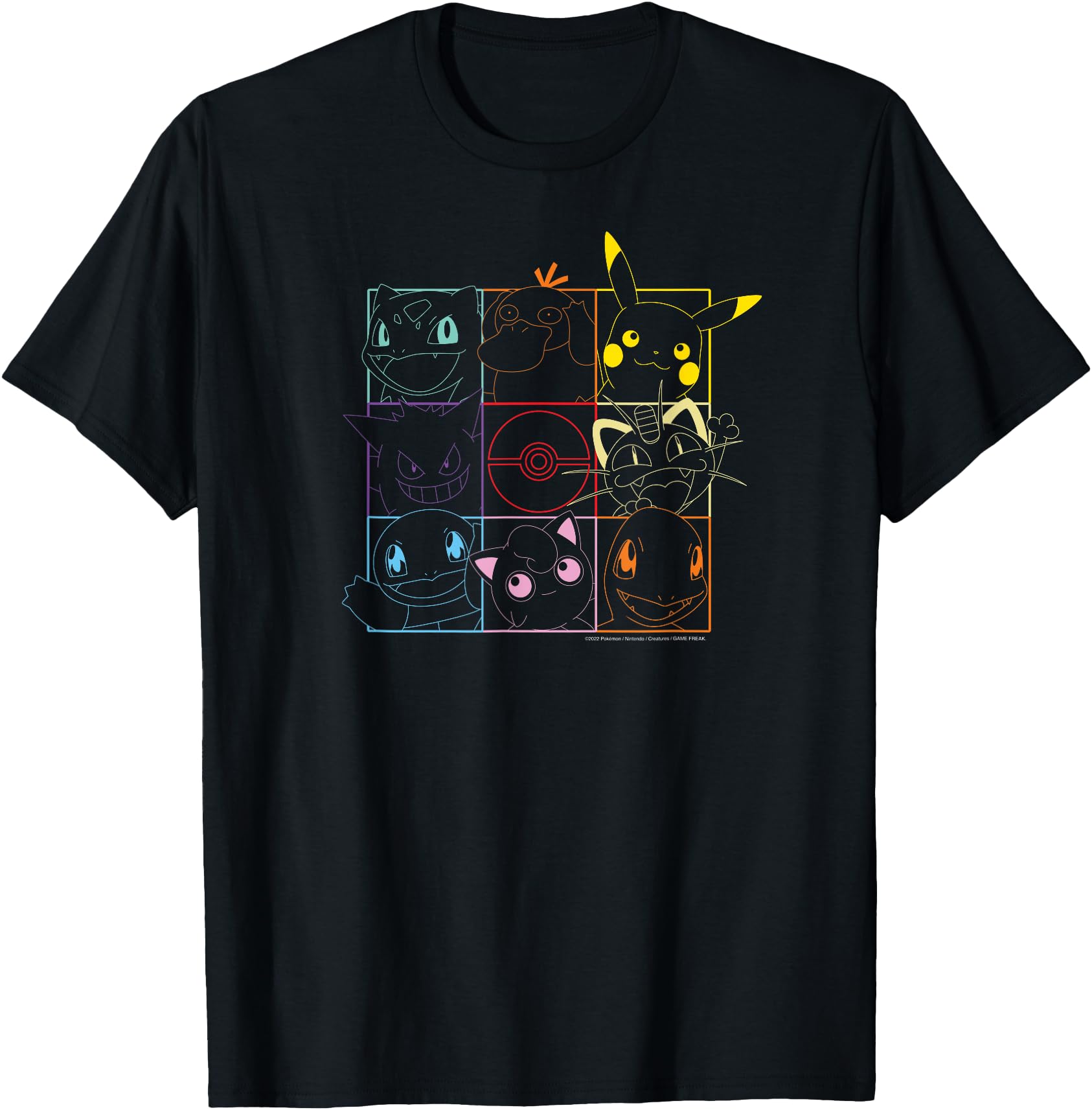 Pokemon Unisex-Adults Black Cartoon Graphic