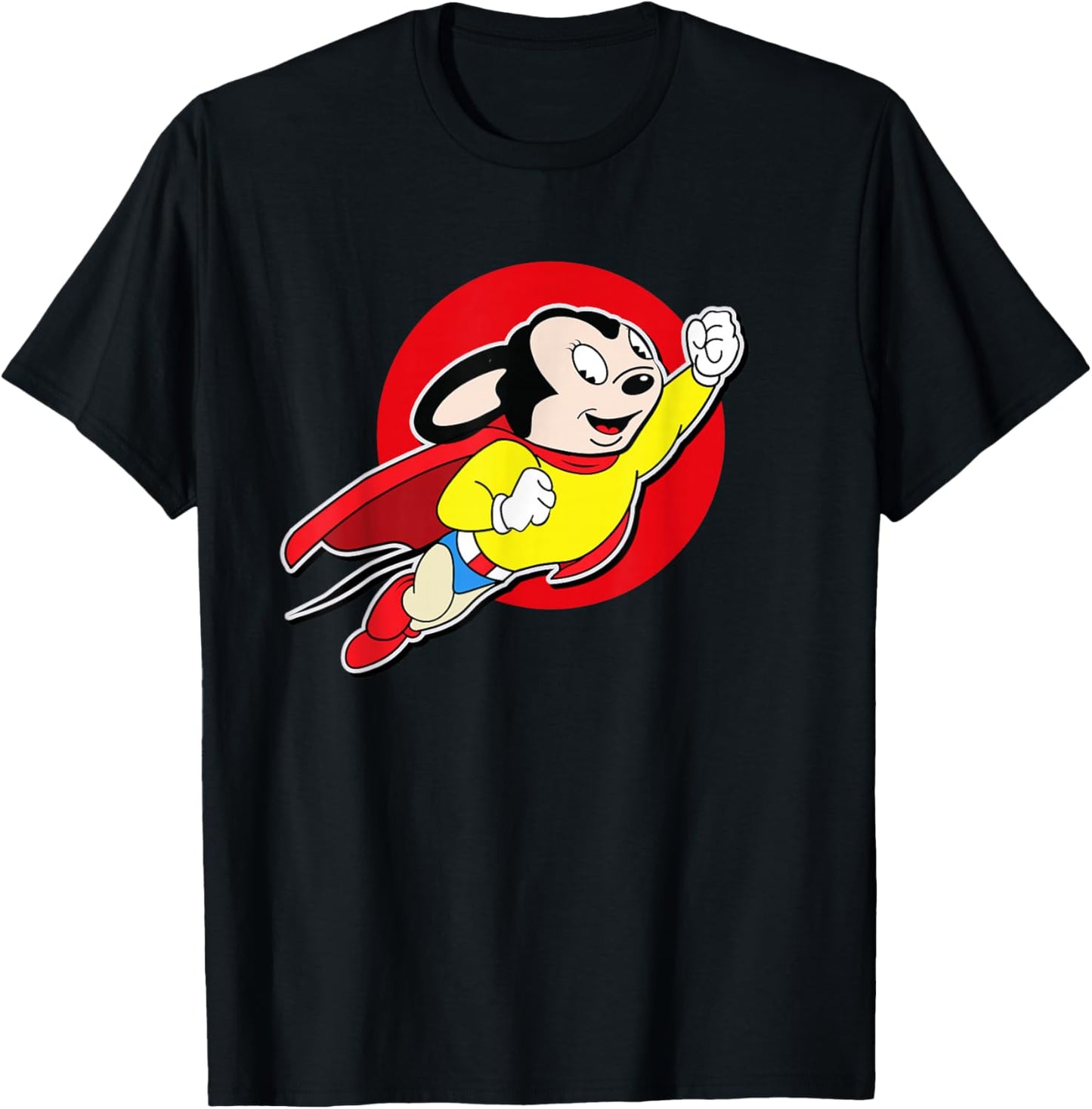 Superhero Cartoon Mouse Rockets Up in Mighty Retro Cartoon
