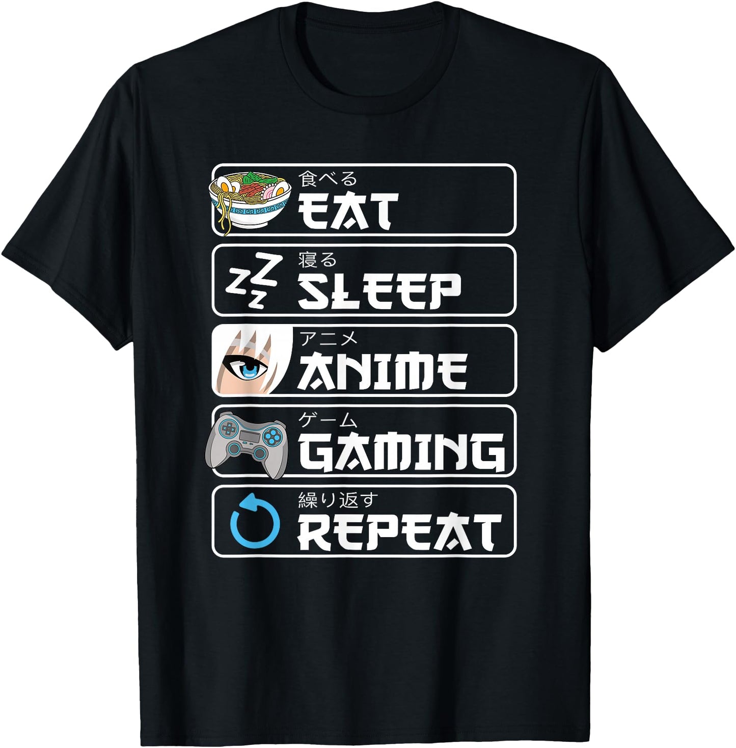 Eat Sleep Anime Gaming Repeat Anime Manga Otaku Women Men