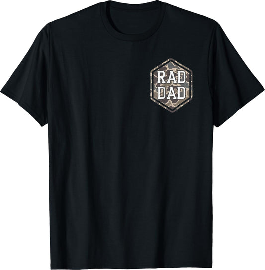 (2 Sides) Camo Rad Dad Retro Camouflage Daddy Father's Day