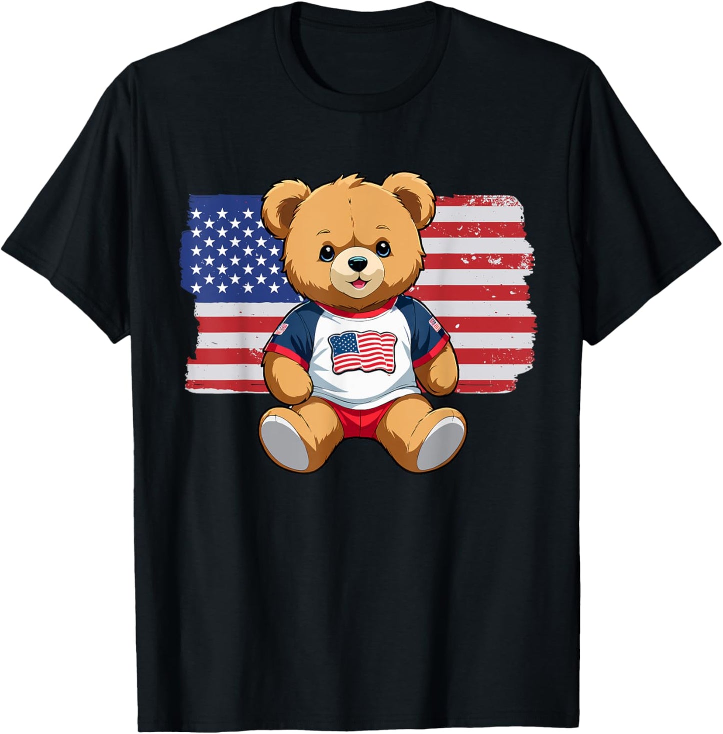 America US Flag Teddy Bear Patriot T-Shirt