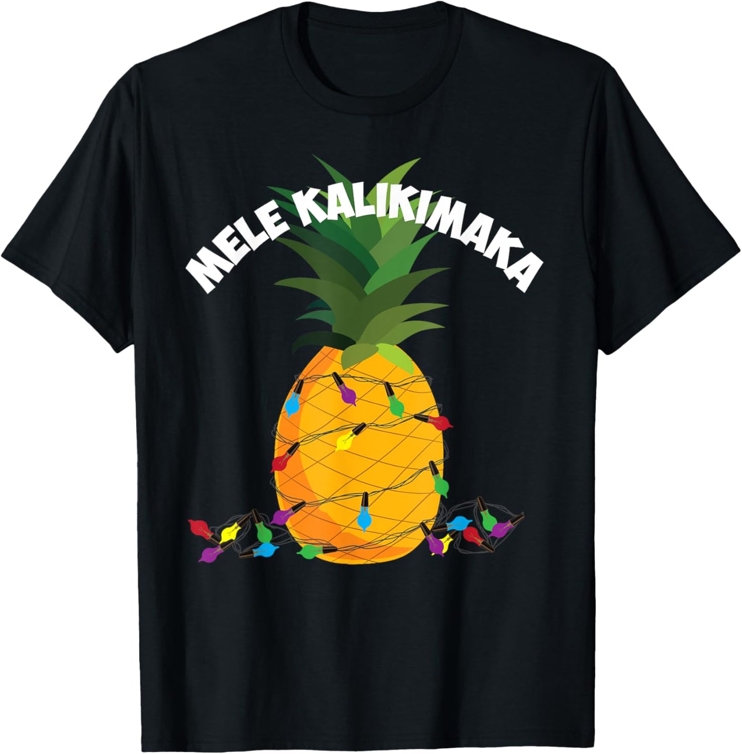 Mele Kalikimaka Shirt | Hawaiian X-Mas Pineapple Lights Gift