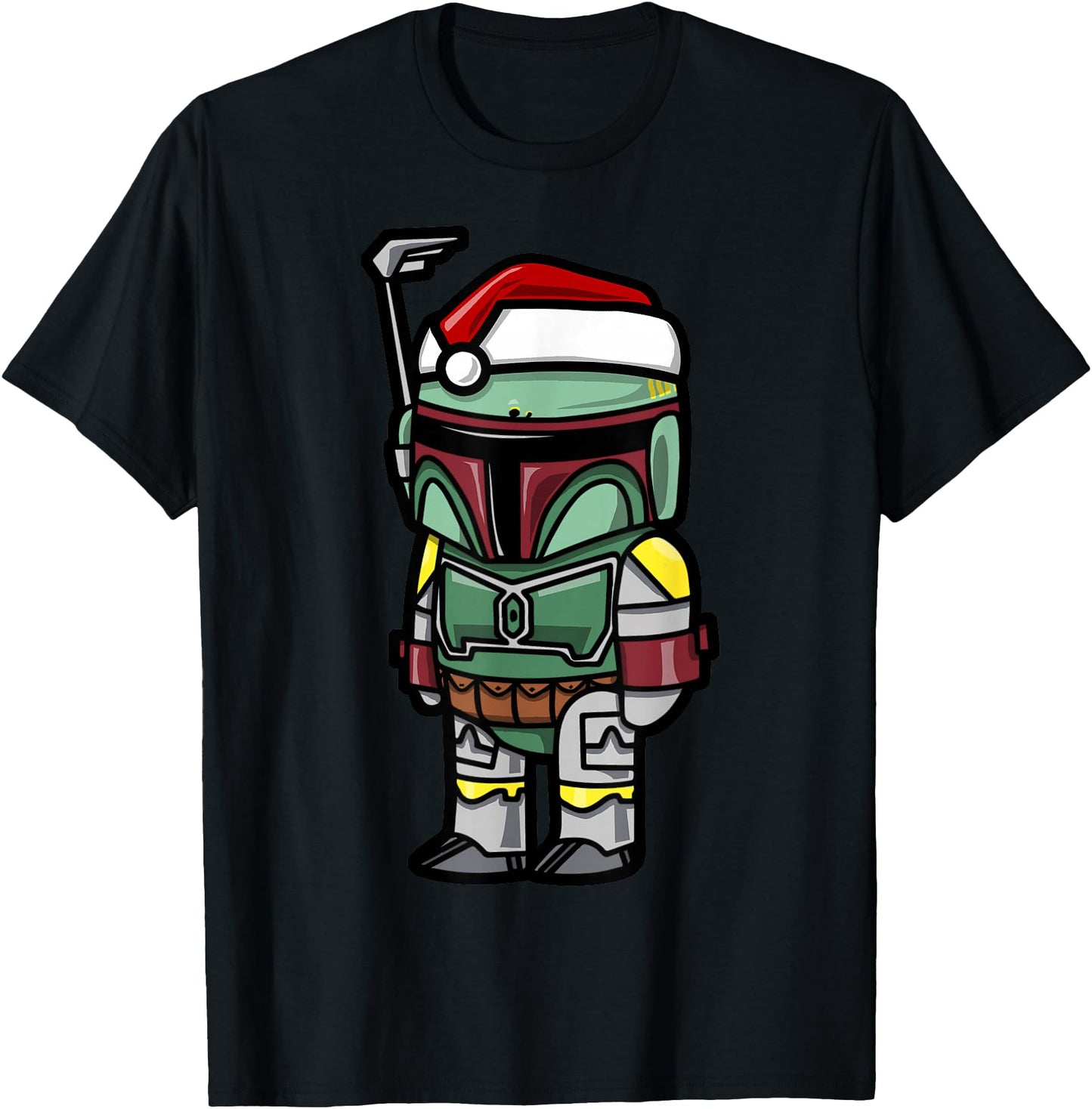 Star Wars Boba Fett Santa Hat Cartoon Christmas T-Shirt