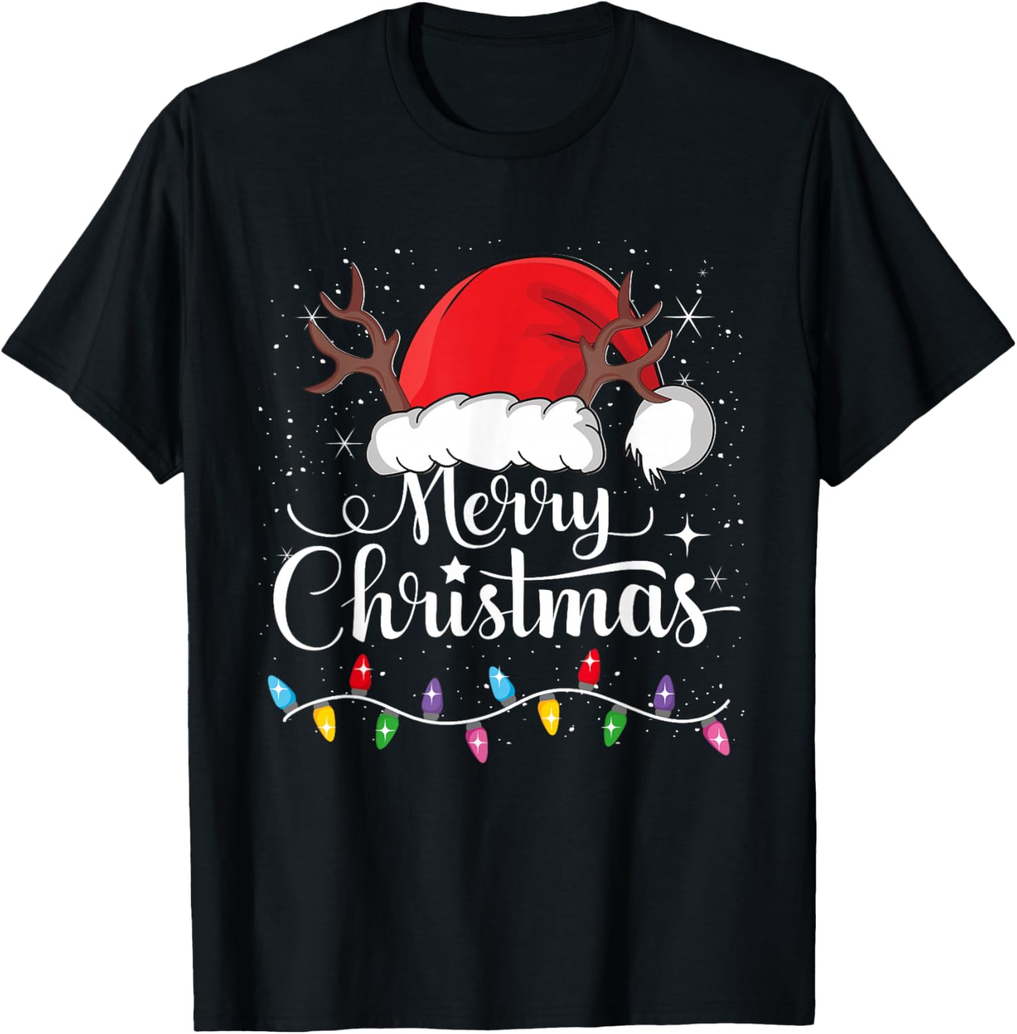 Merry Christmas Red Santa Hat Reindeer Xmas Family Men Women
