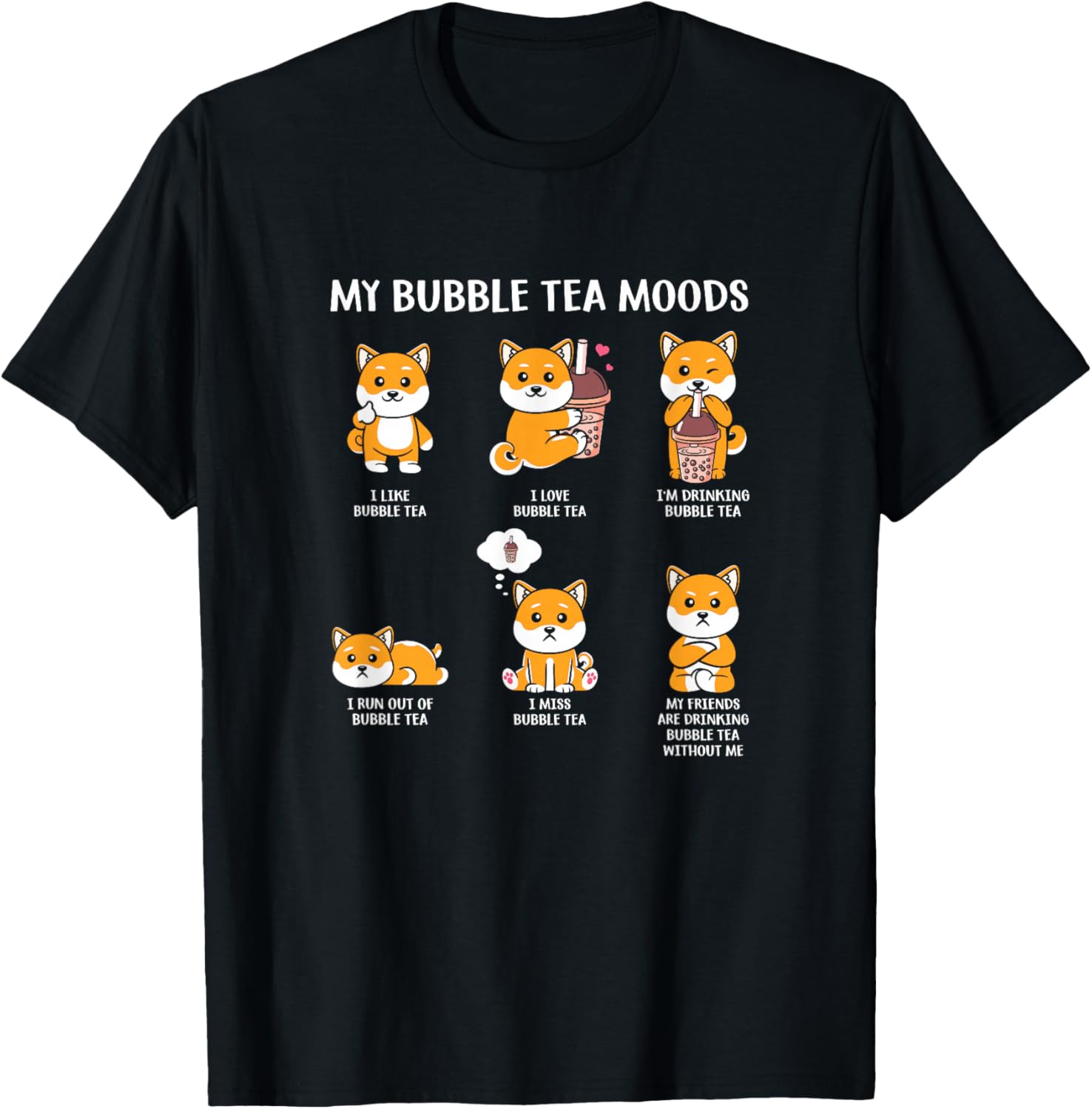 My Bubble Tea Moods Boba Bubble Tea Cup Anime Style