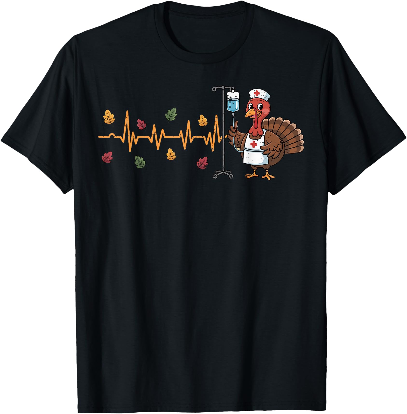 Thanksgiving Nurse Turkey Heartbeat Nursing Fall Scrub