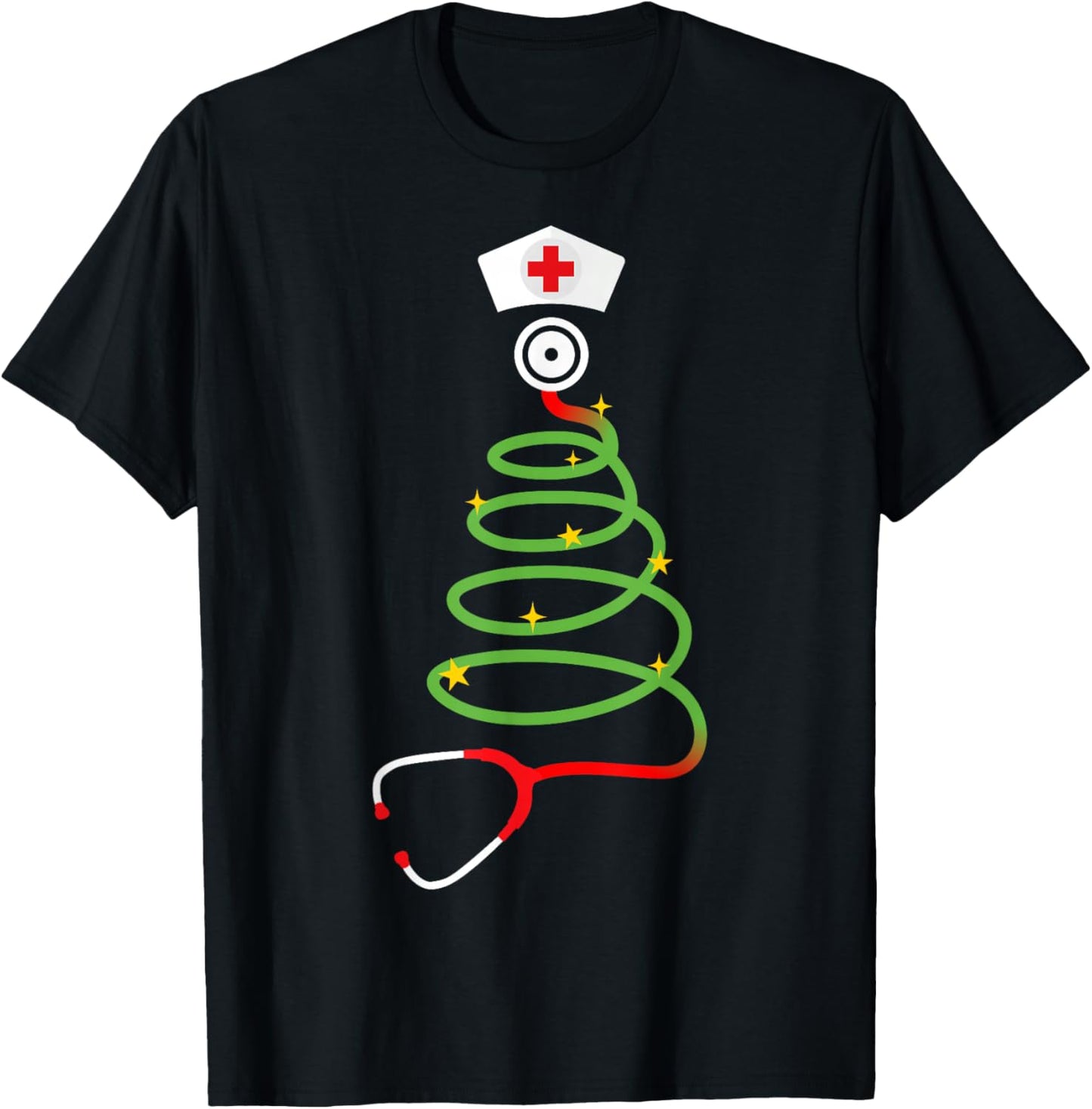 Funny christmas tree with stethoscope nurse hospital xmas