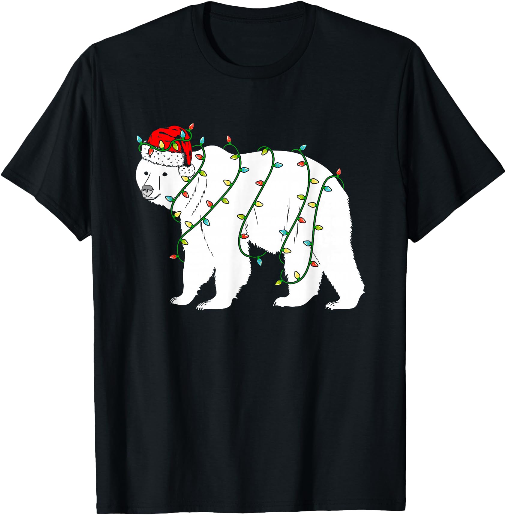 Polar Bear Christmas Santa Hat Lights Xmas Gifts
