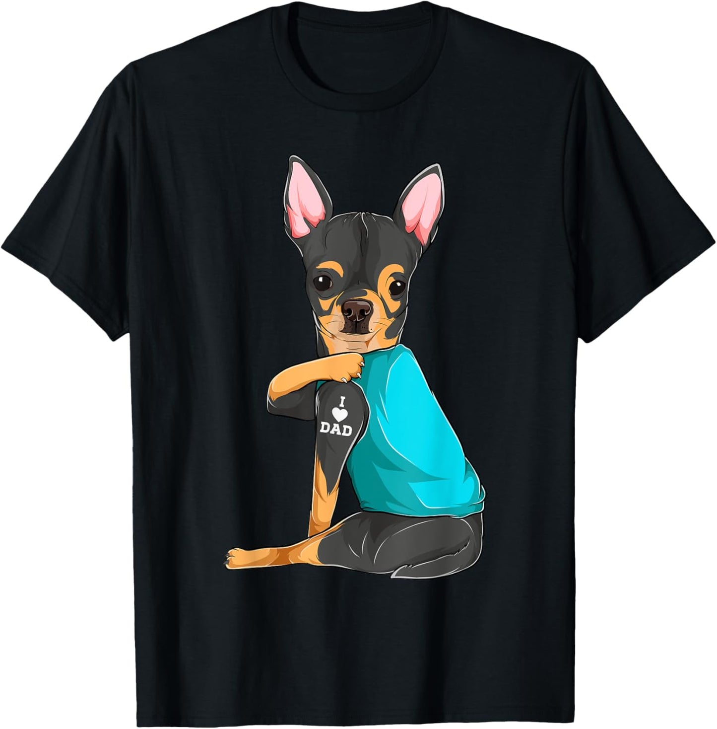 Chihuahua I Love Dad Tattoo Apparel, Dog Dad Gifts Dads T-Shirt