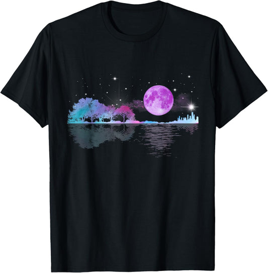 Acoustic Guitar Lake Shadow Nature Chrsitmas Xmas Guitarist