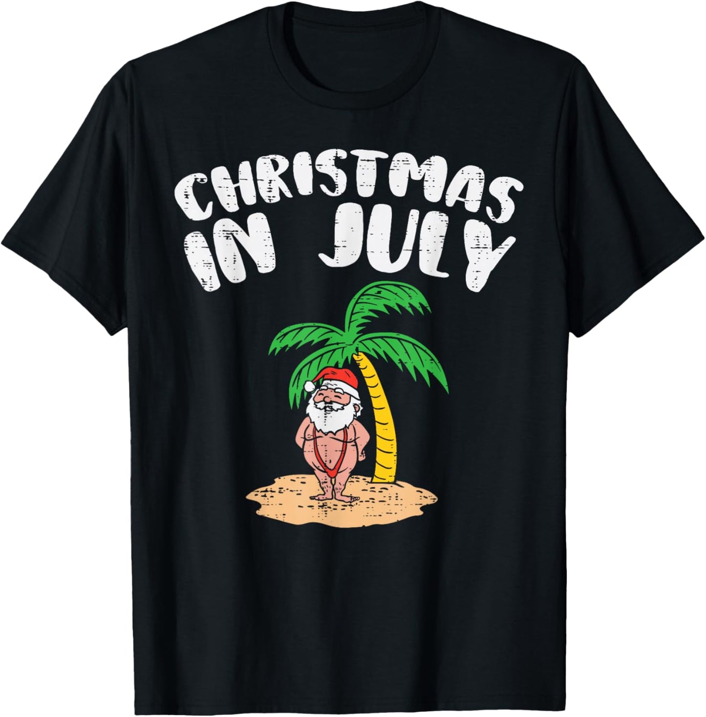Christmas In July Santa Palm Tree Beach Summer Tropical Xmas