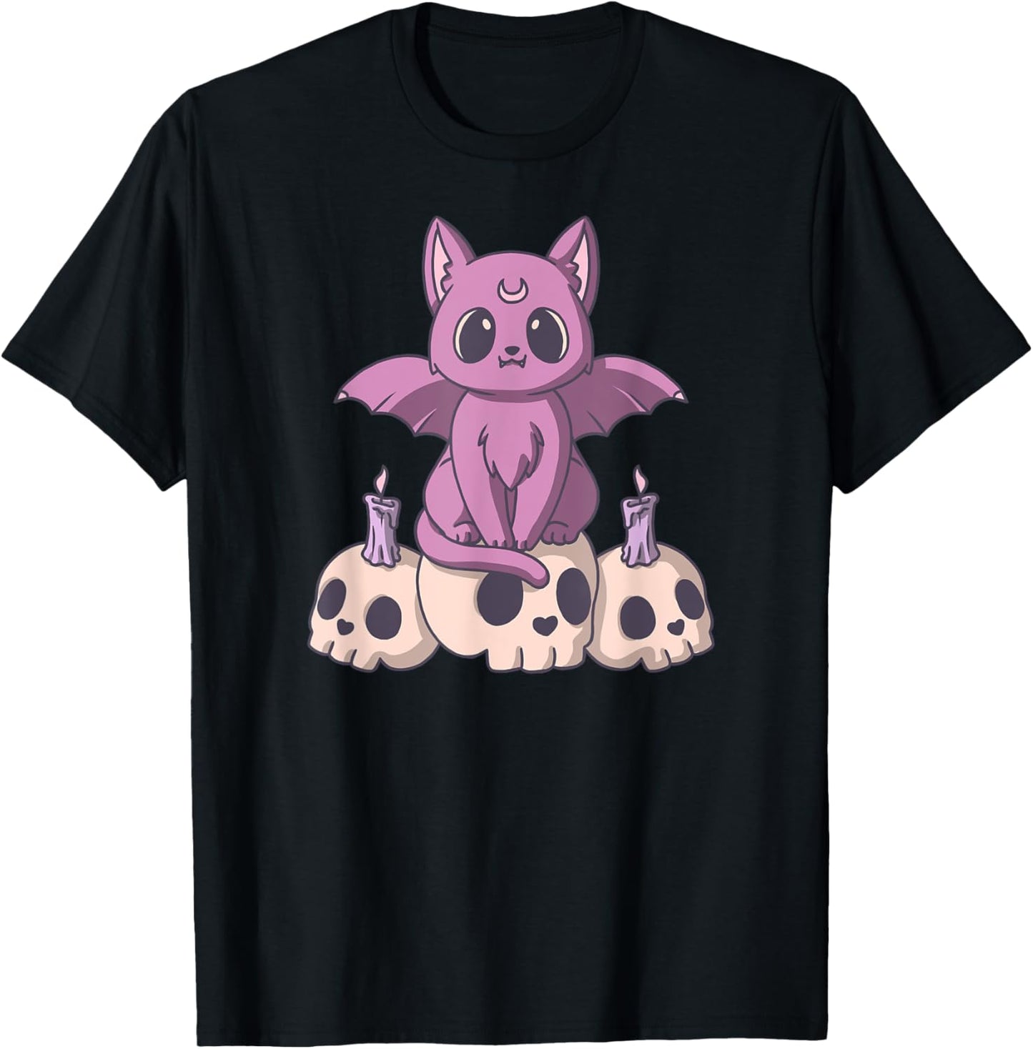 Pastel Goth Satanic Demon Cat And Skull Anime Kawaii T-Shirt for Men Women