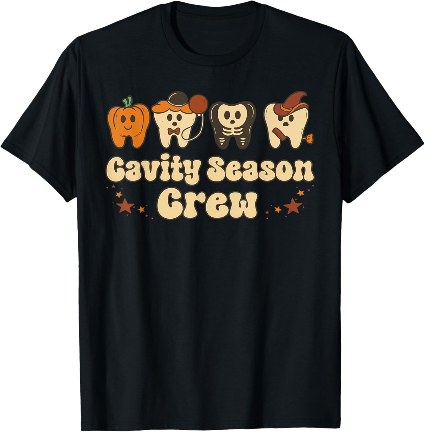 Cavity Season Crew Spooky Teeth Dental Hygienist Halloween T-Shirt