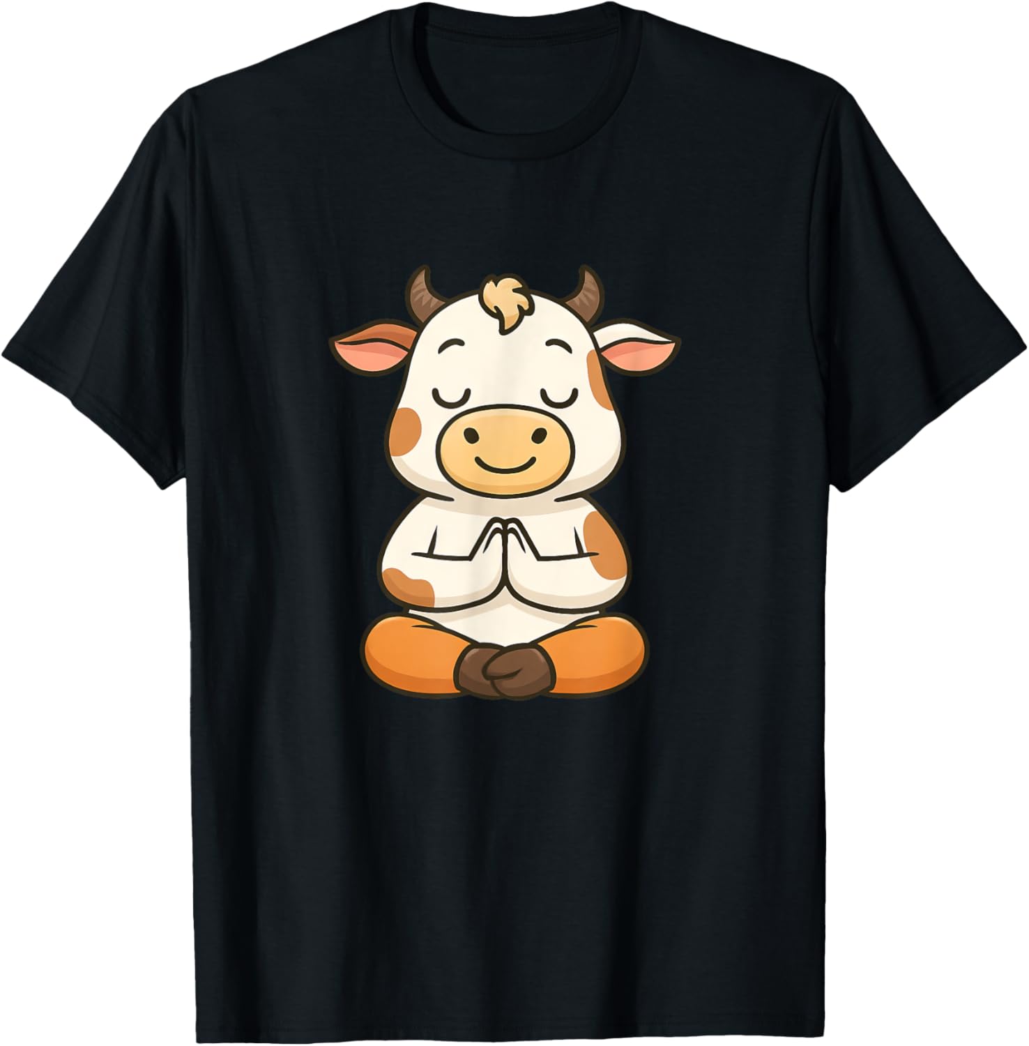 Cute Chibi Cow Meditating and Relaxing