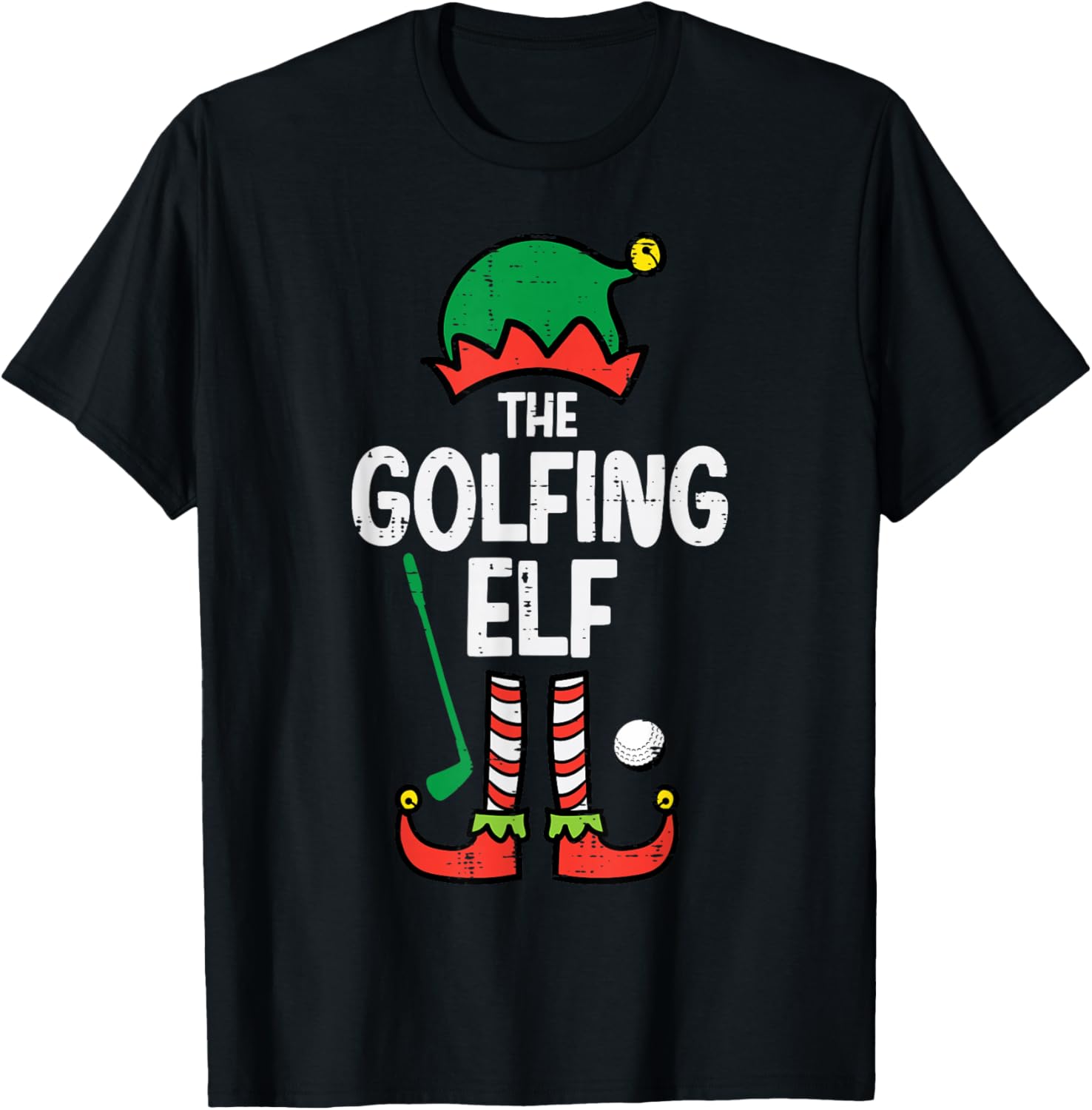 Christmas Golfing Elf Xmas Golf Family Match Golfer Dad Men