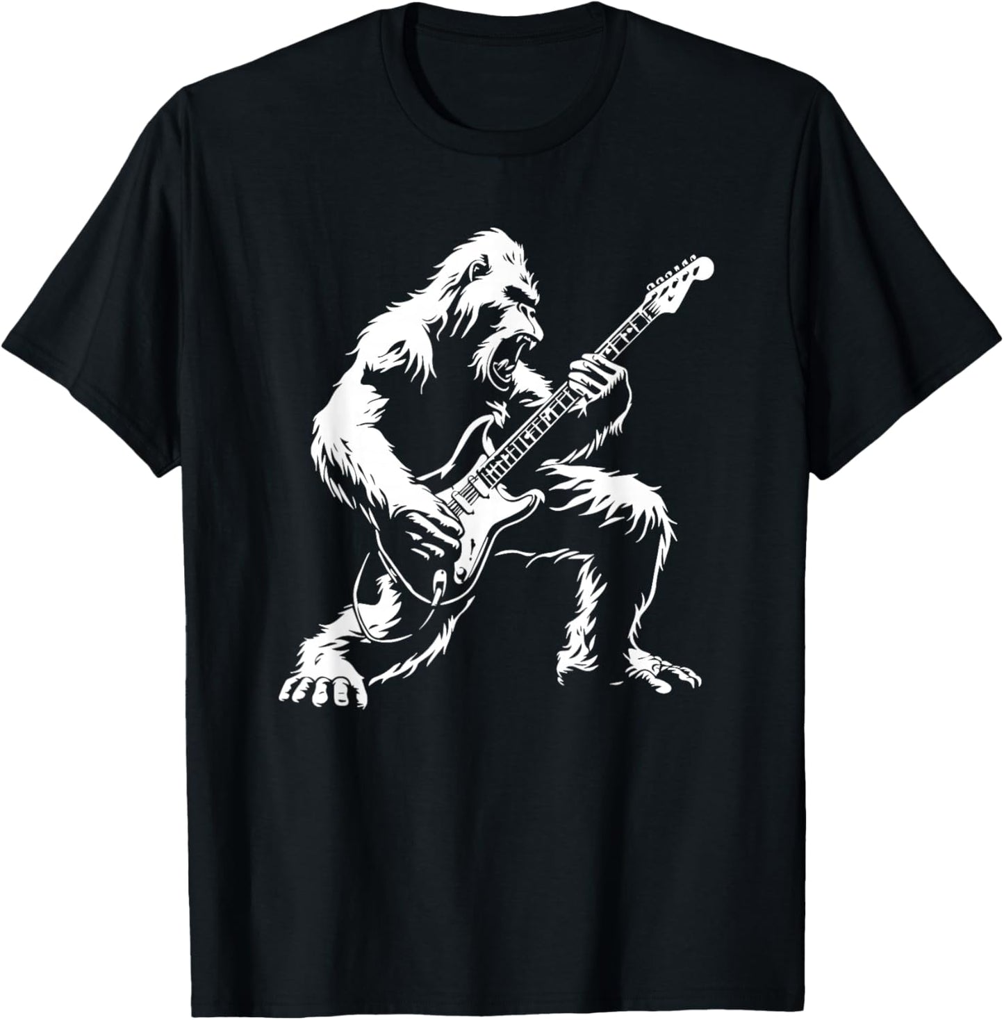 Bigfoot Playing Guitar Rock Music Band Sasquatch