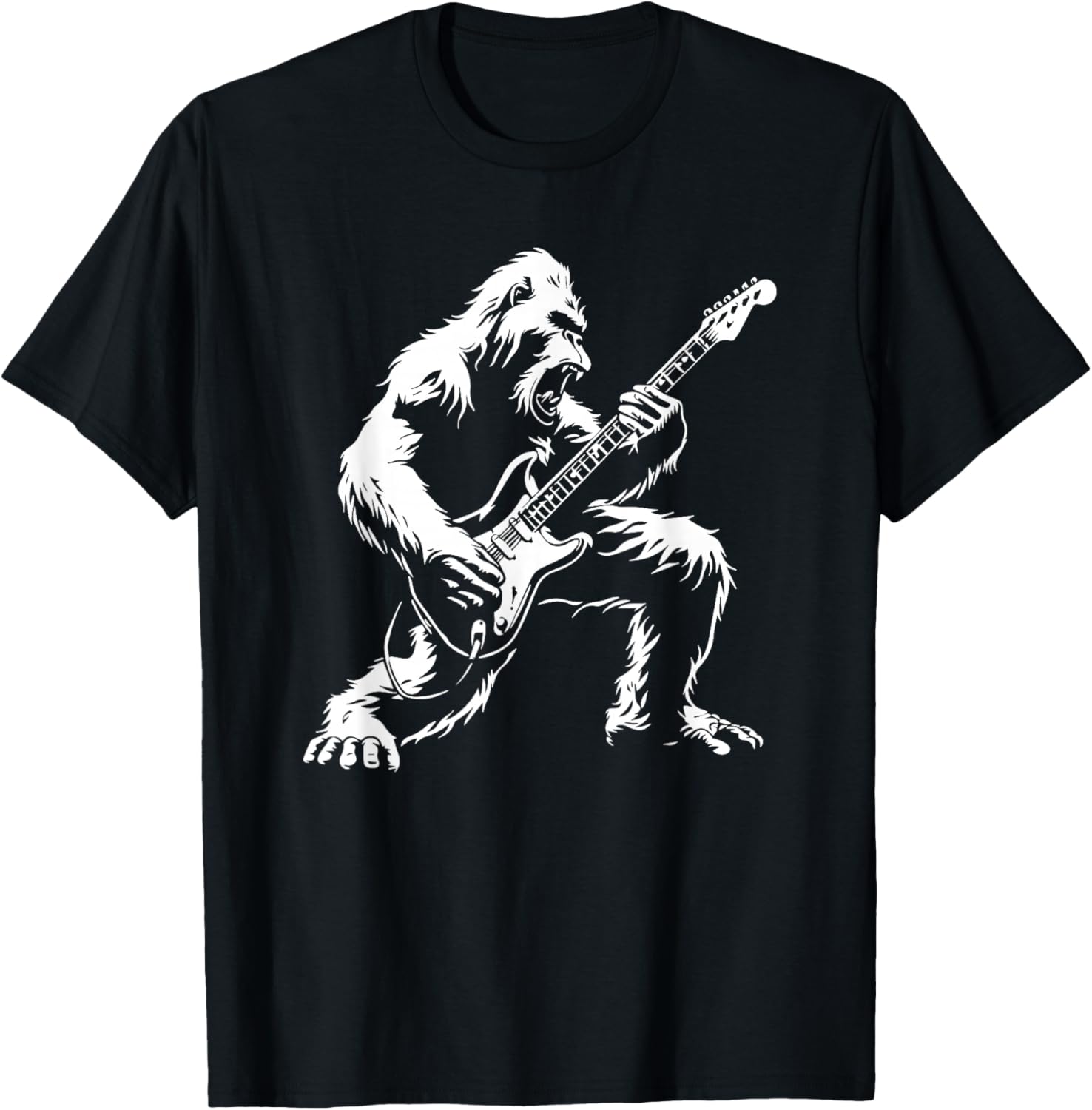 Bigfoot Playing Guitar Rock Music Band Sasquatch