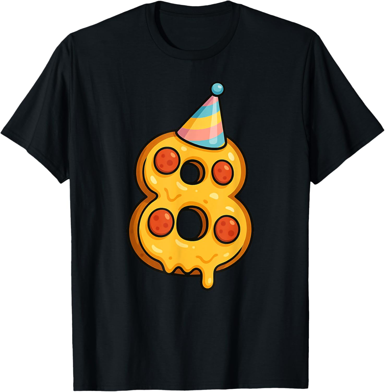 Pizza 8th Birthday 8 Years Old Party Hat Bday Boys Girl Kids