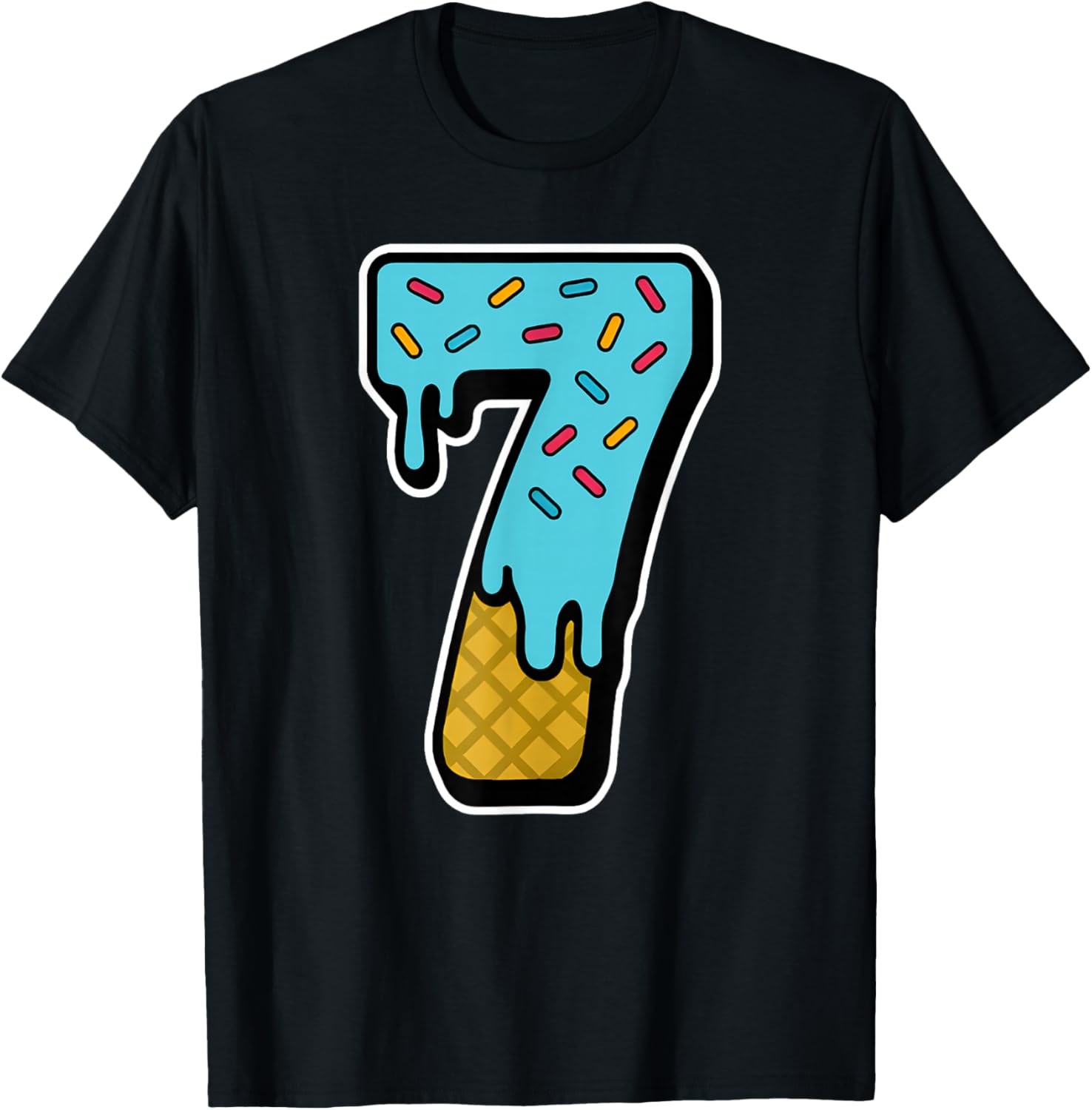 Number 7 Bold Six Seven Ice Cream Drip Funny Couple Friend