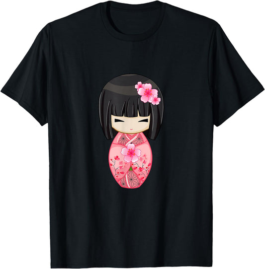 Cherry Blossom Geisha Japanese Kokeshi Doll