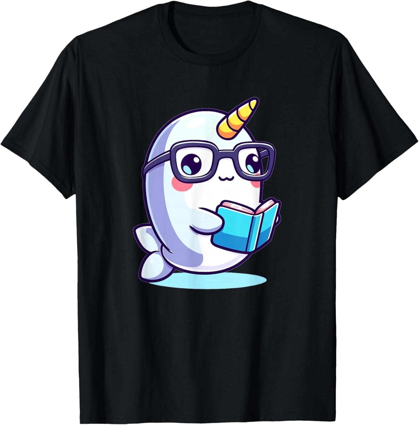 Adorable Book Lover Narwhal With Reading Glasses Cute